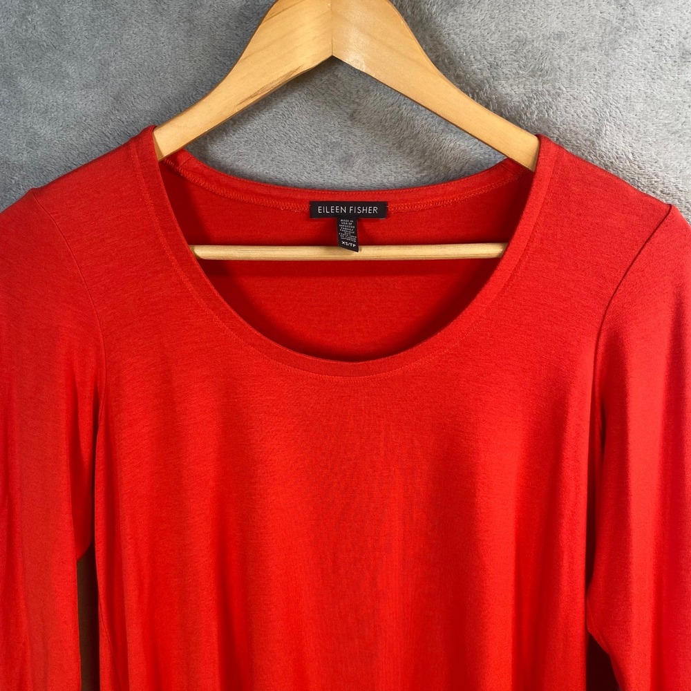 Eileen Fisher Tunic Top Size XS Viscose Lycra Quiet Luxury Minimalist Capsule - Picture 3 of 7